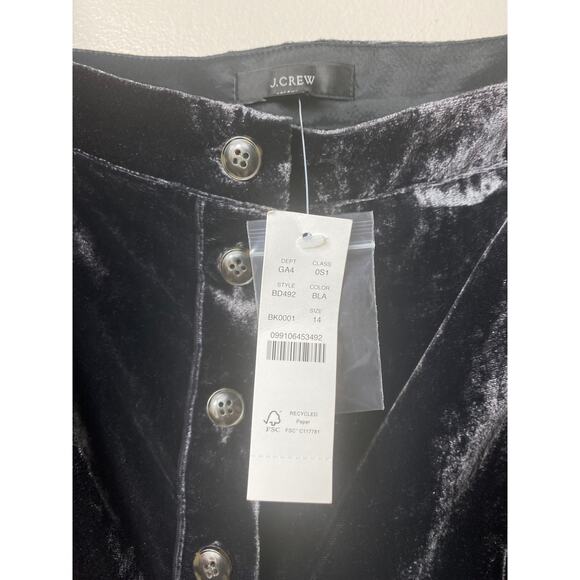 NWT J. CREW DRESS BLACK PUFF SLEEVE VELVET SQUARE NECKLINE MIDI TEA LENGTH BD492 - Picture 5 of 14